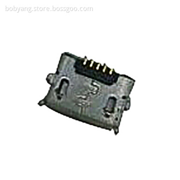 MICRO USB 5P 2SHELL DIP WITH CURL